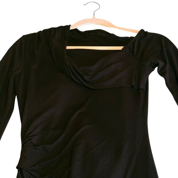 NWT Helmut Lang Little Black Dress With Side Tie Size S Quiet Luxury Minimalist - Picture 3 of 16